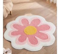 Alfombra de baño con flores de 58 x 58 cm, alfombrilla de baño suave y antideslizante, alfombra de salón con alta absorción de agua, alfombrilla de ducha de microfibra lavable para baño, cocina