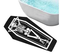 Alfombra de baño con motivos de ataúd - gótico, esqueleto, sin deslizamiento | Halloween enfrente, alfombra de baño espeluznante, alfombra espeluznante para la puerta de entrada, decoración aterradora