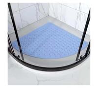 Alfombra de Baño Curva Alfombrilla antideslizante for baño con ventosa y puntos de protrusión, alfombrilla ducha for masaje pies, for puerta en forma abanico, divertida Para el baño(Blue,65 65CM)