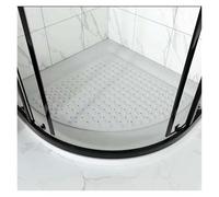 Alfombra de Baño Curva Alfombrilla antideslizante for baño con ventosa y puntos de protrusión, alfombrilla ducha for masaje pies, for puerta en forma abanico, divertida Para el baño(White,80 80CM)