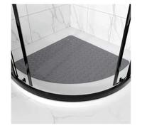 Alfombra de Baño Curva Alfombrilla antideslizante for baño con ventosa y puntos de protrusión, alfombrilla ducha for masaje pies, for puerta en forma abanico, divertida Para el baño(Grey,80 80CM)