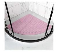 Alfombra de Baño Curva Alfombrilla antideslizante for baño con ventosa y puntos de protrusión, alfombrilla ducha for masaje pies, for puerta en forma abanico, divertida Para el baño(Pink,54 54CM)