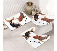 Alfombra De Baño De 3 Piezas Signo del Zodiaco Piscis Juego De Alfombrillas De Baño Durable por Encargo Alfombras De Cama, para Dormitorio, Bathroom, Cocina