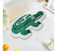 Alfombra de Baño de Dibujos Animados Con Forma de Cocodrilo - Decoración Divertida para Dormitorio Infantil - Antideslizante y Esponjosa para Interior