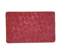 MSV - Alfombra de baño de guijarros - Base de látex Antideslizante - Apto para Suelo Radiante - 50 x 80 cm - Rojo - Comodidad y Seguridad para el baño