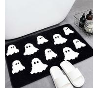 Alfombra de baño de fantasmas de Halloween, antideslizante, lavable, para decoración del hogar, baño, Halloween, color negro, 40 x 60 cm