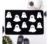 Alfombra de baño de fantasmas de Halloween, antideslizante, lavable, para decoración del hogar, baño, Halloween, color negro, 50 x 80 cm