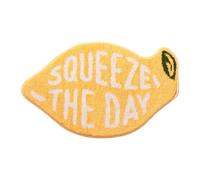 Alfombra de baño de felpa suave y mullida con diseño de limón, alfombra de microfibra antideslizante, de secado rápido y absorbente para dor