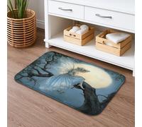 Alfombra de baño de jardín iluminada por la luna con diseño floral Enchanted Breeze, absorbente, antideslizante, de espuma viscoelástica, lavable, para decoración de baño, 40,6 x 61 cm