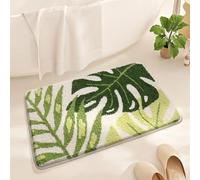 Alfombra de baño de microfibra, con respaldo antideslizante de TPR con patrón floral 3D para mayor seguridad y decoración de baño elegante, adecuada para múltiples espacios del hogar (1)