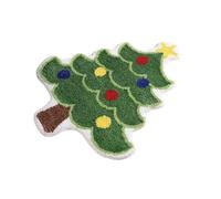 Alfombra de baño de Navidad - Alfombra de poliéster absorbente de agua verde no resbaladiza | Santa Tree Bathtub Mat for Bath Rooms, Bedroom, Kitchen, Living Room, Porch | Indoor Outdoor Home Decor