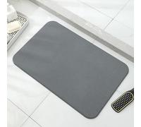 Alfombra de Baño de Piedra Absorbente, Antideslizante, de Diatomita Natural, para Hogar, Dark Grey, 30x20cm