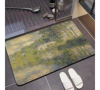 Alfombra de Baño de Piedra Antideslizante 100x160cm Alfombrilla Diatomita Suave Lavable, Súper Absorbente Alfombra Baño Ducha Bañera Secado Rápido, Lavable Stone Bath Mat, Alfombras Summer 5-366