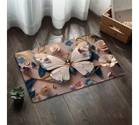 Alfombra de Baño de Piedra Antideslizante 100x160cm Alfombrilla Diatomita Suave Lavable, Súper Absorbente Alfombra Baño Ducha Bañera Secado Rápido, Lavable Stone Bath Mat, Alfombras Butterfly 5-953
