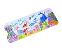 Alfombra de baño de PVC de dibujos animados, antideslizante con copas de succión, suave masaje de baño (peces)