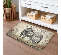 Alfombra de baño de secado rápido con diseño de caballos de granja, alfombra de ducha antideslizante absorbente floral vintage, alfombras de baño lavables rústicas para baño, inodoro, baño, decoración
