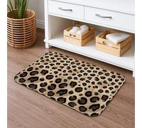 Alfombra de baño de secado rápido con estampado de leopardo, diseño de animales salvajes, antideslizante, alfombra de ducha moderna de franela lavable, para baño, baño, baño, baño, decorativa, 16 x 24