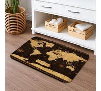 Alfombra de baño de secado rápido con mapa del mundo antiguo, alfombra de ducha antideslizante de geografía antigua, decoración rústica del hogar, alfombras de baño lavables para baño, inodoro, 20 x