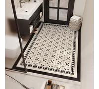 Alfombra de Baño de Secado Rápido de Tierra de Diatomeas, Estilo Bohemio Geométrico Beige Gris Almohadilla de Drenaje Antideslizante, Apto para Baños, Salas de Estar y Cocinas, 120x160 cm, Color 1