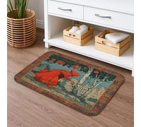 Alfombra de baño de secado rápido, diseño artístico de cuento de hadas, absorbente, antideslizante, de espuma viscoelástica medieval, lavable, para decoración de baño, 16 x 24 pulgadas