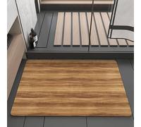 Alfombra De Baño Diatomita 50X80Cm - Súper Absorbente, Secado Rápido, Antideslizante - Suave Y Acogedora - Estilo Madera