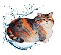 Alfombra de baño divertida, absorbente y lavable para suelo | Alfombras divertidas gato para baño y suelo, interiores exteriores, casa, entrada, ducha, dormitorio, salón, pasillo, estilo Fatt