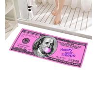 Alfombra de baño Dollar Bill - Alfombra de baño antideslizante de plata rosa, alfombra de cocina, alfombra de ducha, suelo para billetes de 100 dólares, suelo suave para salón