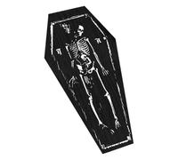 Alfombra De Baño Esqueleto - Alfombra Gótica De Halloween De 100x40 Cm Con Respaldo De Goma | Alfombra De Esqueleto De Terciopelo Negro Para La Entrada Del Dormitorio De La Cocina | Estera De Piso Esp