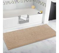 Alfombra de baño extra grande antideslizante, alfombra de baño de felpilla ultrasuave, alfombra de felpa larga súper absorbente, color beige, 40 x 180 cm, perfecta para una comodidad similar al spa