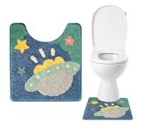Alfombra de baño genérica diseño extraterrestre nave espacial forma U | Alfombra de baño suave para propietarios inquilinos apartamento casa dormitorio hotel baño baño