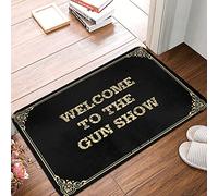 Alfombra de baño gruesa - Welcome To The Gun Show | Decoración de casa del lago / silla - Alfombrilla de ducha antideslizante para el interior de la ducha, baño y océano, cosas para hombres (65 x 90