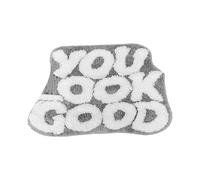 Alfombra de baño lavable a máquina, alfombra de baño negra, divertida y bonita, antideslizante, de microfibra, pequeña, fresca, lavable, absorbente, para bañera, 25 x 21 pulgadas (B, 50 x 80 cm)