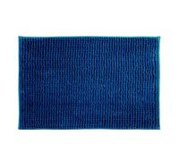 MSV - Alfombra de baño Chenilla - Microfibra antideslizante y secado rápido - 60 x 90 cm Azul oscuro