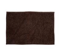 MSV - Alfombra de baño de Microfibra de Chenilla - Pelo Largo, Antideslizante - Lavable a máquina - Práctico Lazo para Colgar - Máxima Comodidad e higiene - Marrón Chocolate - Individual - 40 x 60 cm