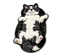 Alfombra de baño para gatos 40 x 60 cm antideslizante - Alfombrilla lavable | | Felpudo suave y absorbente con cola larga y simpático gatito animal doméstico ducha alfombra reposapiés casa dormitorio