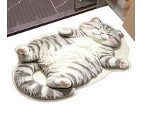 Alfombra de Baño para Gatos Alfombra de Área Absorbente Cachemira Sintética | Alfombrilla Entrada Dibujos Animados Propietarios Oficina en Casa Piso Dormitorio Estudio Cocina Recibidor B