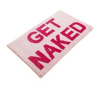 Alfombra de Baño Rosa Claro, Felpudo Baño, Alfombra de Baño Antideslizante 40x60 Cm, Alfombra de Ducha Absorbente 'Get Naked', Lavable a Máquina, Diseño Moderno para el Cuarto de Baño, Rosa Claro