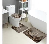 Alfombra de baño rústica Relax Soak Unwind, alfombra de ducha antideslizante absorbente vintage de granja, alfombra de baño decorativa de franela lavable para baño, inodoro y baño
