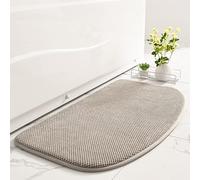 Alfombra de baño semicircular, espuma viscoelástica ultra absorbente, antideslizante, de secado rápido, lavable a máquina, para baño y ducha