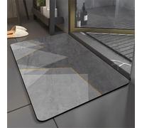 Alfombra de baño súper absorbente antideslizante de 80 x 140 cm, de microfibra, para cocina y baño, diseño de piedra de montaña, lavable a máquina, secado rápido, suave al tacto, antiscivolo.