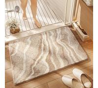 Alfombra de baño, Súper Absorbente,Antideslizante,Suave,Microfibra,Lavable en la Lavadora,Entrada Felpudo Tina de baño(Beige,61x92cm)
