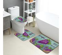 Alfombra de baño vintage rústica de secado rápido, absorbente, antideslizante, estilo granja orgánica, lavable, para baño, inodoro, baño, decoración de 3 piezas