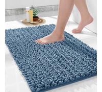 Alfombra de bao de lujo yimobra alfombras 24x17 alfombras de bao extra suaves y absorbentes sin deslizamiento de bao peludo alfombra de bao de ba