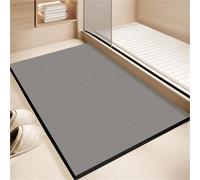 Alfombra de barro de diatomeas de color sólido, alfombra de baño absorbente de color sólido, alfombra de baño antideslizante resistente a las manchas y absorbente de agua, alfombra curva(Grey B,60x90C