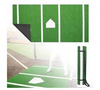 Alfombra de Bateo de BéIsbol, Tapete de CéSped para Jaula de Bateo del Home, Tapete de Bateo PortáTil for Exteriores, con Base de Goma Antideslizante para Practicar Bateo,Green-116cm*300cm