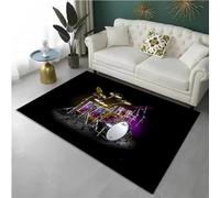 Alfombra De Batería para Dormitorio De Sala De Estar Instrumentos Musicales Alfombras De Área Antideslizantes Alfombra De Piso para El Hogar Felpudo De Cocina 100X160Cm