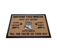 Alfombra De Bienvenida Antes De Entrar En Mi Casa Gato Americano Shorth Antideslizante Felpudo Entrada Absorbentes Alfombrilla para Entrada para Baño Oficina Balcón 60X40Cm