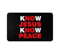Alfombra De Bienvenida Conoce A Jesús Conoce La Paz Lavable Alfombra Entrada Fino Tapete Felpudo Entrada para Cocina Oficina Casa 60X40Cm