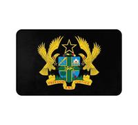 Alfombra De Bienvenida Escudo De Armas De Ghana Fino Felpudo Entrada Atrapapolvo Tapete Felpudo Entrada para Casa Cocina Dormitorio 60X40Cm