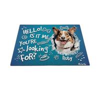 Alfombra De Bienvenida Hola, ¿Soy Yo? Estás Buscando La Pata De Perro Cardigan Welsh Corgi. Suaves Felpudo Entrada Atrapapolvo Trampa De Tierra para Hogar Balcón Dormitorio 60X40Cm